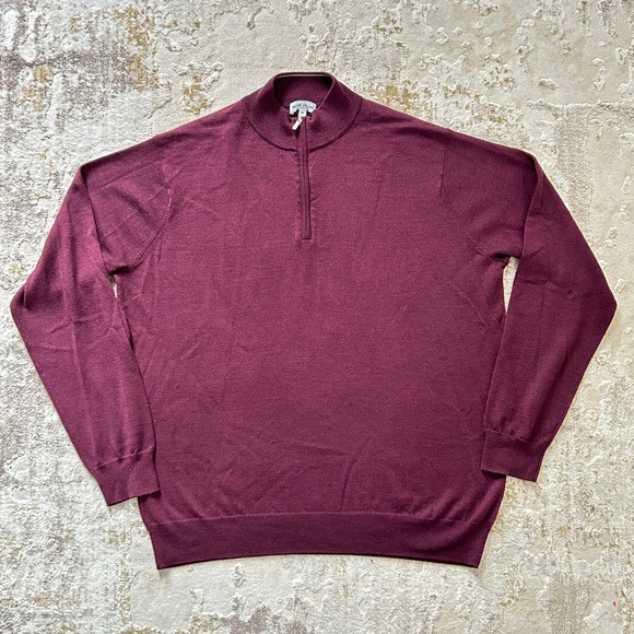 Peter Millar Merino Wool Blend Quarter Zip‎ Pullover Sweater - Size XL - Picture 1 of 4